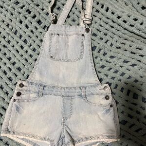 Mudd Light Blue Denim Overall Shorts